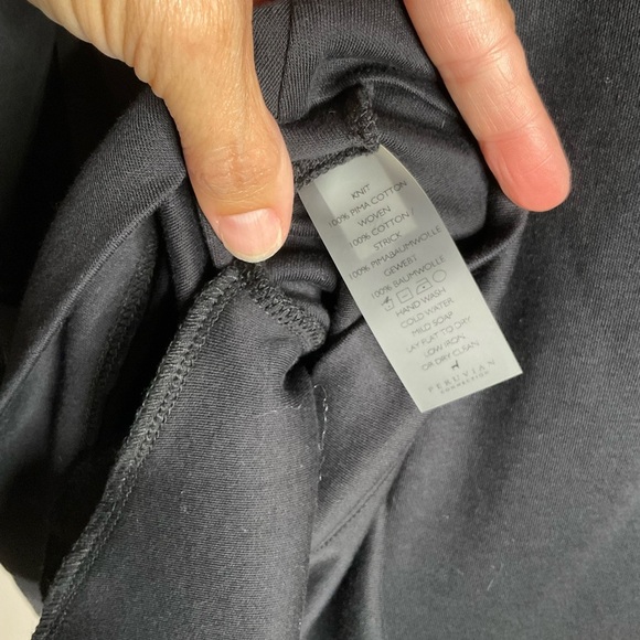 Peruvian Connection Black Boatneck Flare Cuff Knee Length Dress Size Small - Picture 6 of 8